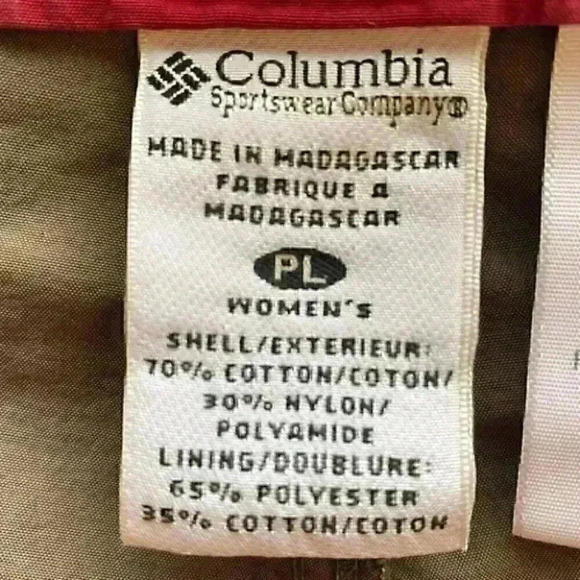 Columbia Hiking Pants Cropped Capri Khaki Green Size Large Petite - Picture 14 of 16